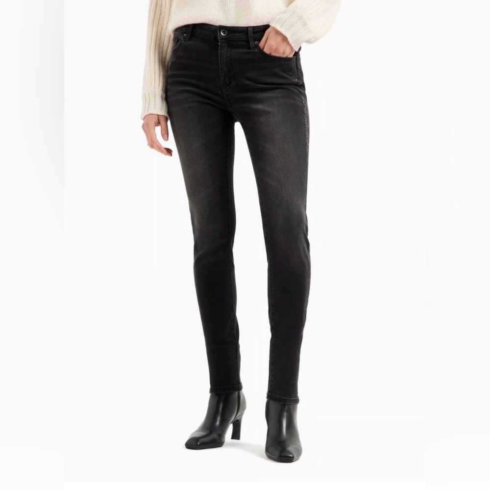 Armani Exchange Black J69 Super‎ Skinny Lift-Up Jeans Size 32R Inseam 32” NWT